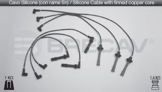 01.545 BRECAV Комплект проводов зажигания 01.545 BRECAV Комплект проводов зажигания
