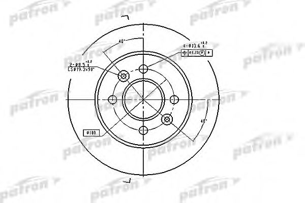 PATRON PBD1030 Тормозные диски для RENAULT SAFRANE