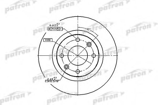 PATRON PBD1216 Тормозные диски для PEUGEOT