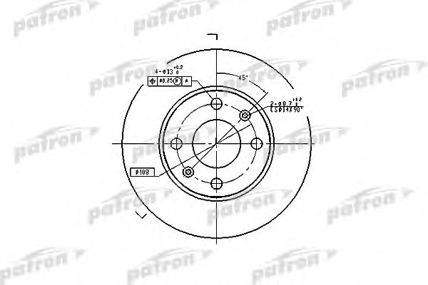 PATRON PBD1217 Тормозные диски PATRON для PEUGEOT 306