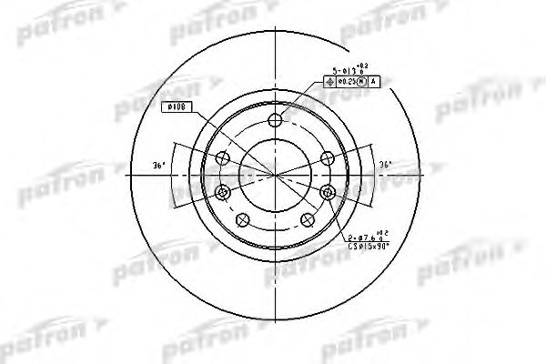 PATRON PBD1225 Тормозные диски для PEUGEOT