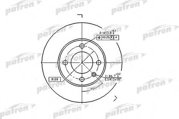 PATRON PBD1516 Тормозные диски PATRON для VOLKSWAGEN