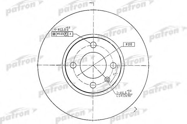 PATRON PBD1532 Тормозные диски PATRON 