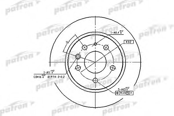 PATRON PBD1574 Тормозные диски PATRON 