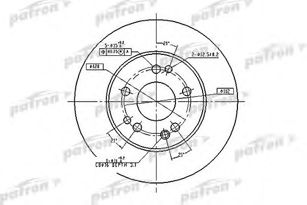 PATRON PBD1581 Тормозные диски для MERCEDES-BENZ KOMBI