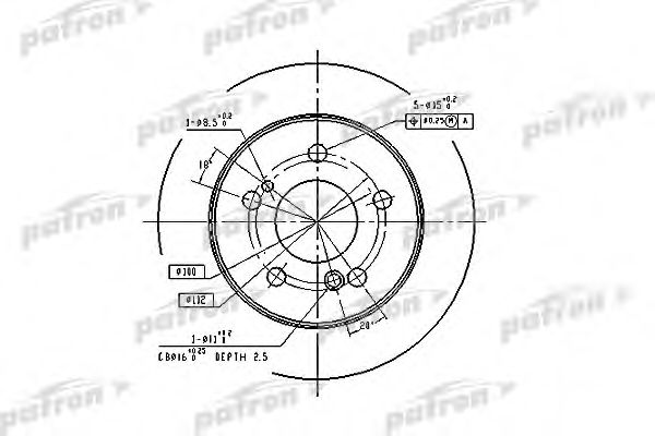 PATRON PBD1583 Тормозные диски для MERCEDES-BENZ 190