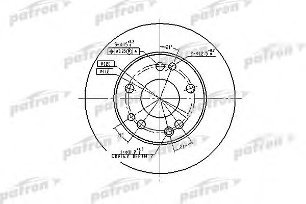PATRON PBD1584 Тормозные диски для MERCEDES-BENZ 190
