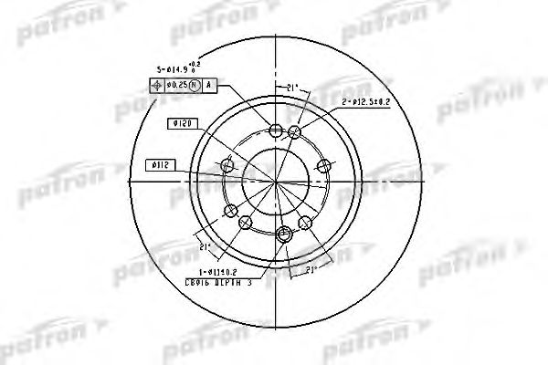 PATRON PBD1585 Тормозные диски для MERCEDES-BENZ KOMBI