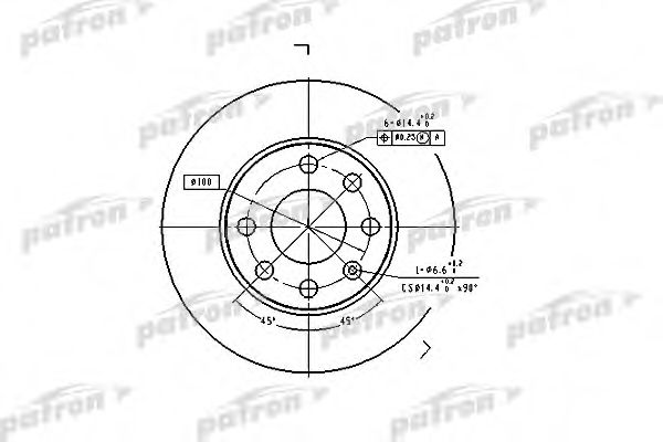 PATRON PBD1608 Тормозные диски для OPEL KADETT