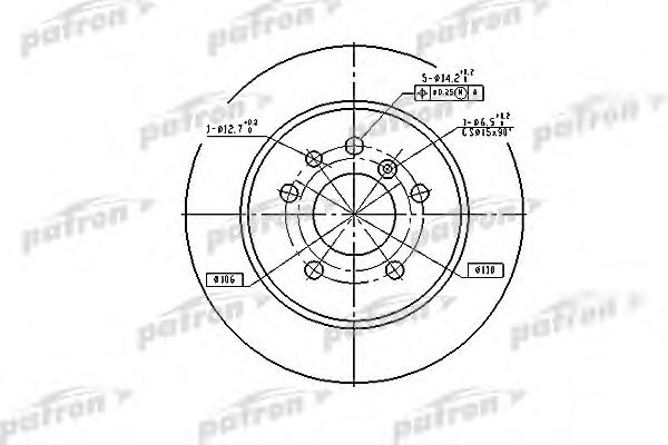 PATRON PBD1613 Тормозные диски для OPEL OMEGA A универсал (66, 67)
