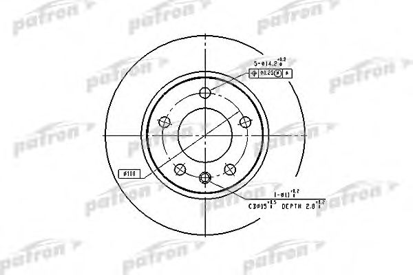 PATRON PBD1614 Тормозные диски для OPEL OMEGA A универсал (66, 67)