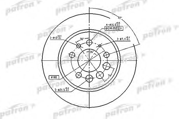 PATRON PBD1674 Тормозные диски для VOLVO 940 2 универсал (945)