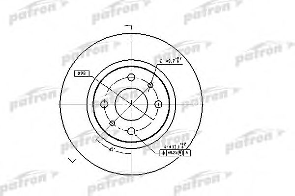 PATRON PBD1747 Тормозные диски для LANCIA Y