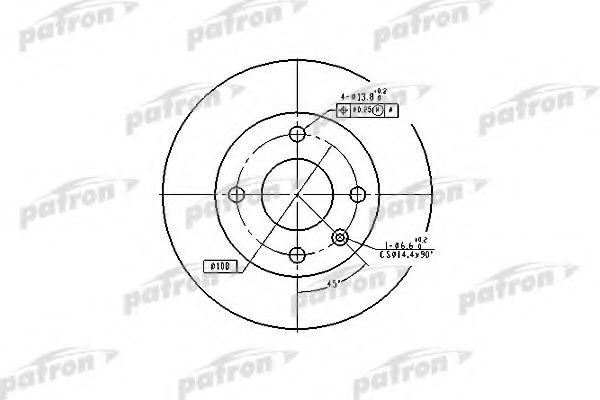 PATRON PBD2598 Тормозные диски для AUDI 80