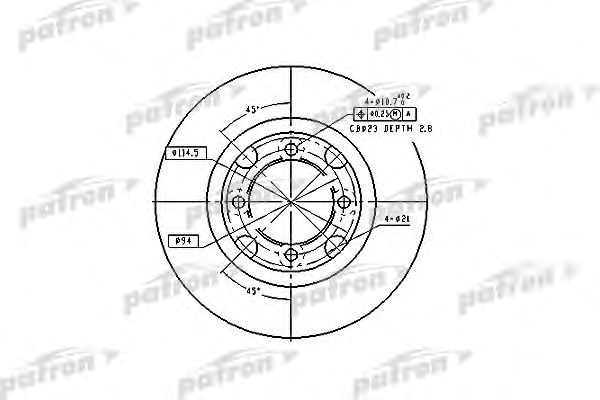 PATRON PBD2607 Тормозные диски PATRON 
