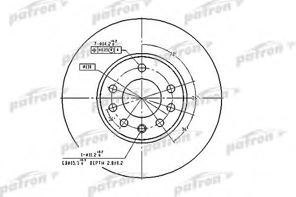 PATRON PBD2778 Тормозные диски для OPEL