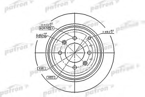 PATRON PBD2781 Тормозные диски PATRON для PEUGEOT