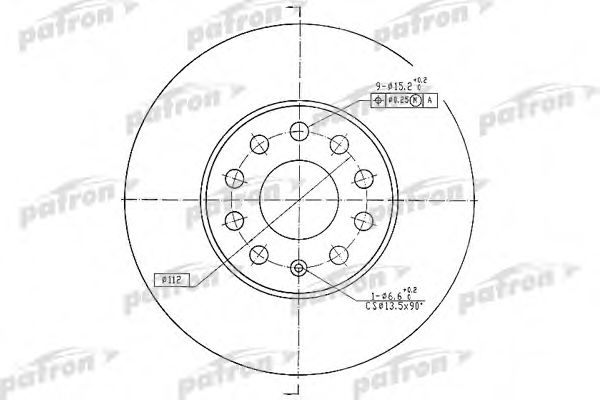 PATRON PBD4295 Тормозные диски для AUDI A3