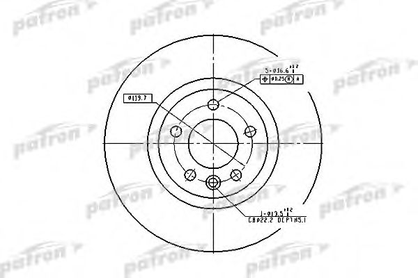 PATRON PBD4309 Тормозные диски для VOLKSWAGEN MULTIVAN