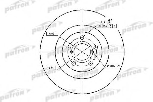 PATRON PBD7004 Тормозные диски для SUBARU IMPREZA
