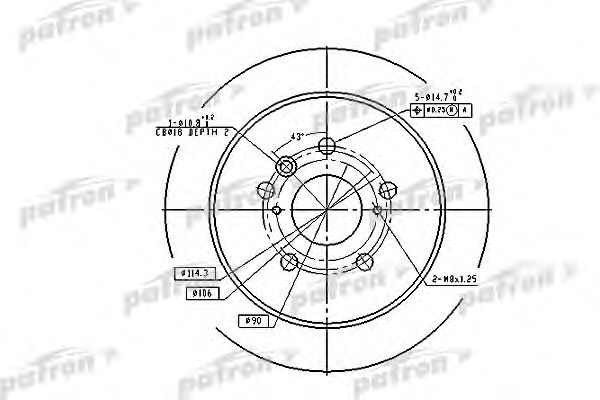 PATRON PBD7257 Тормозные диски для TOYOTA HARRIER