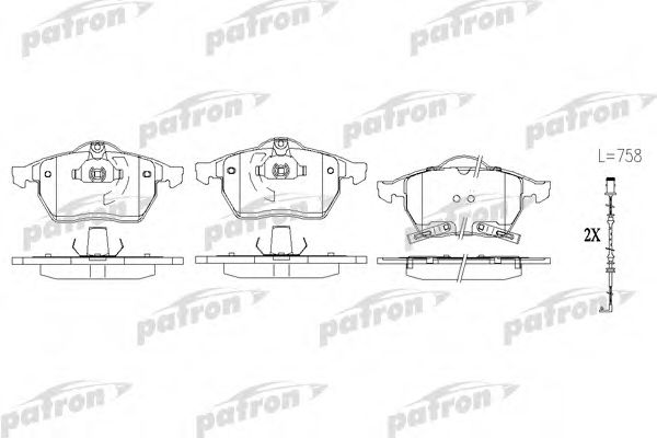 PATRON PBP1535 Тормозные колодки PATRON для SAAB