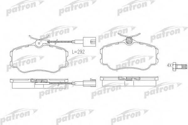 PATRON PBP595 Тормозные колодки для FIAT