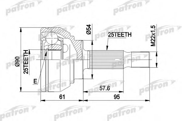 PATRON PCV1006 ШРУС для VOLVO V40