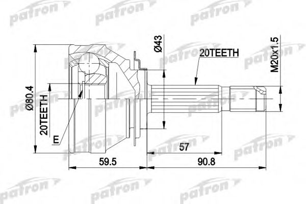 PATRON PCV1019 ШРУС для SEAT