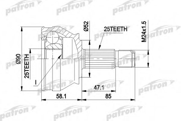 PATRON PCV1032 ШРУС для FIAT