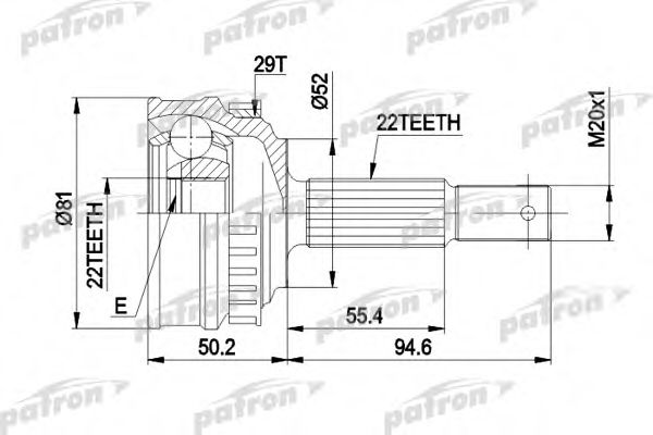 PATRON PCV1056 ШРУС PATRON 