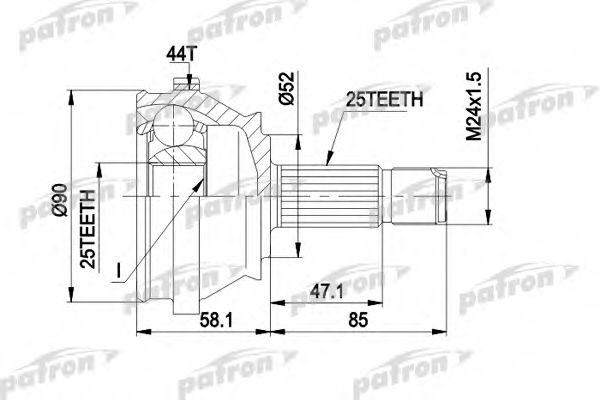 PATRON PCV1110 ШРУС для ALFA ROMEO 146