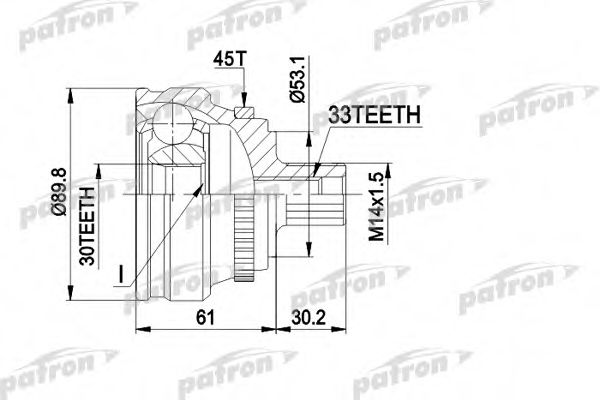 PATRON PCV1112 ШРУС для AUDI 90