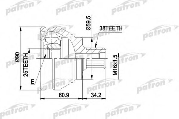 PATRON PCV1119 ШРУС для AUDI