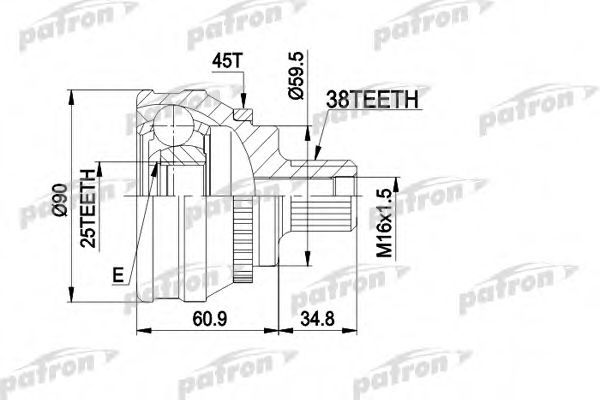 PATRON PCV1121 ШРУС для AUDI