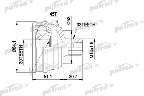 PATRON PCV1122 ШРУС для AUDI