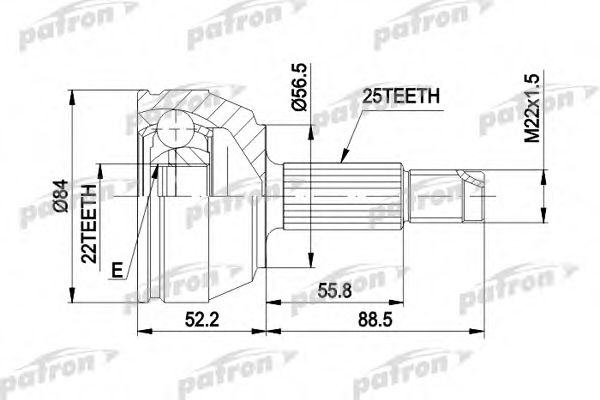 PATRON PCV1125 ШРУС для FORD