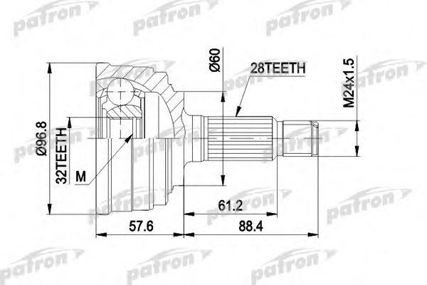 PATRON PCV1131 ШРУС для HONDA