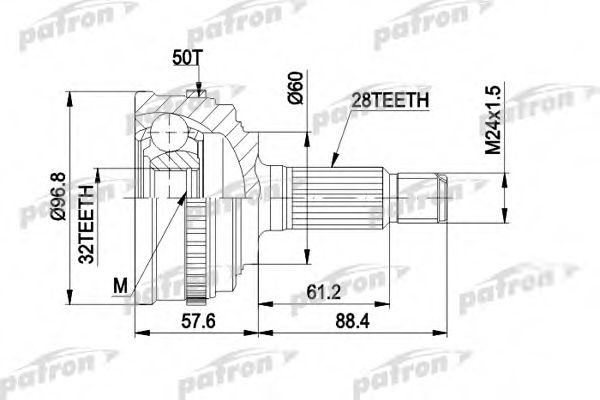 PATRON PCV1131A ШРУС для HONDA