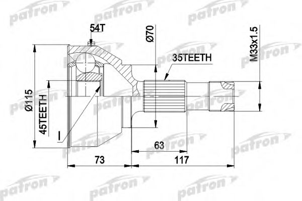 PATRON PCV1132 ШРУС для FIAT
