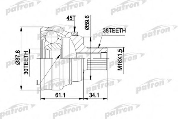 PATRON PCV1140 ШРУС для AUDI