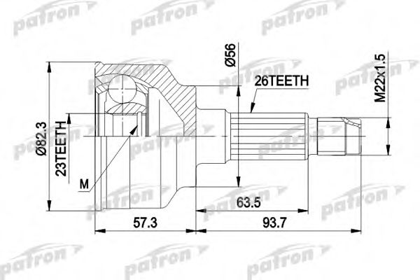 PATRON PCV1145 ШРУС для KIA