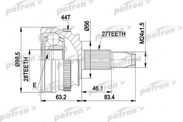 PATRON PCV1152 ШРУС для LANCIA