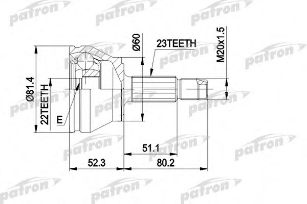 PATRON PCV1156 ШРУС для FORD