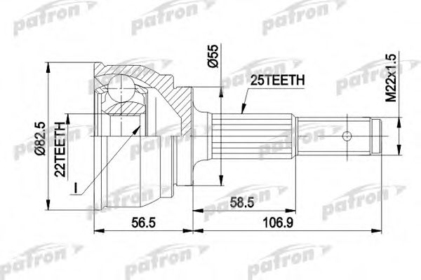 PATRON PCV1163 ШРУС для NISSAN SUNNY