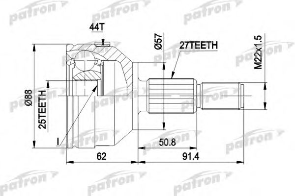 PATRON PCV1200 ШРУС для FORD