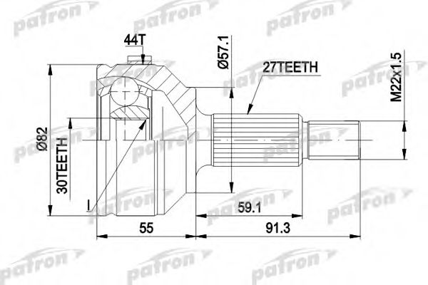 PATRON PCV1201 ШРУС для FORD