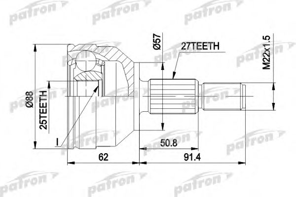 PATRON PCV1202 ШРУС для FORD
