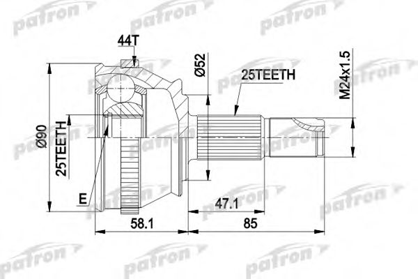 PATRON PCV1212 ШРУС для FIAT PUNTO