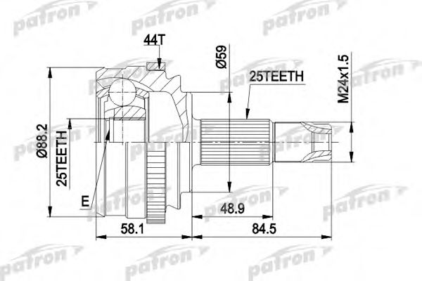 PATRON PCV1214 ШРУС для FIAT